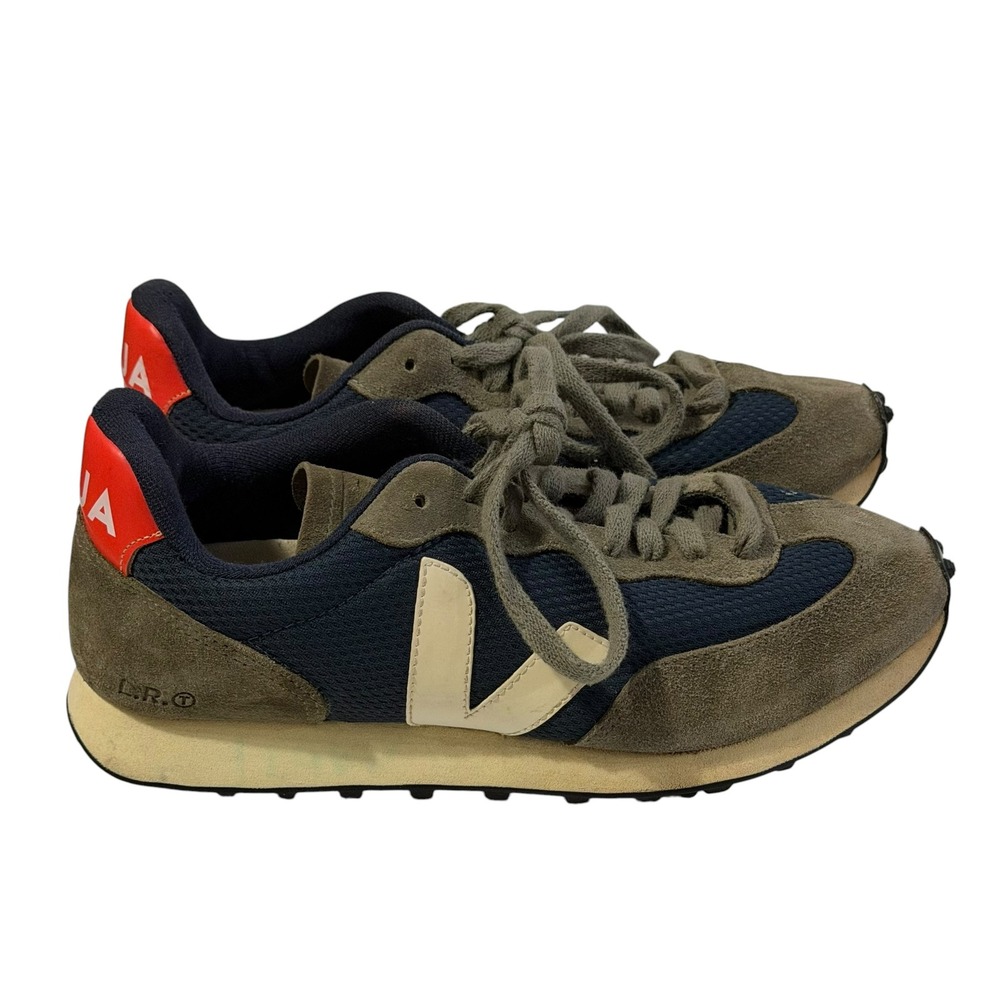 Veja Rio Branco Men's Sneakers Olive Green Navy Blue Red Suede Mesh US 8 EU 39